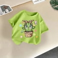 thumbnail image 2 of Fesfesfes 2-13 Years Girls Cotton Short Sleeve Shirts Toddler Soft Crewneck T-Shirts Solid Summer Tees Casual Tops for Children Everyday Wear(Green#3,2-3 Years), 2 of 9