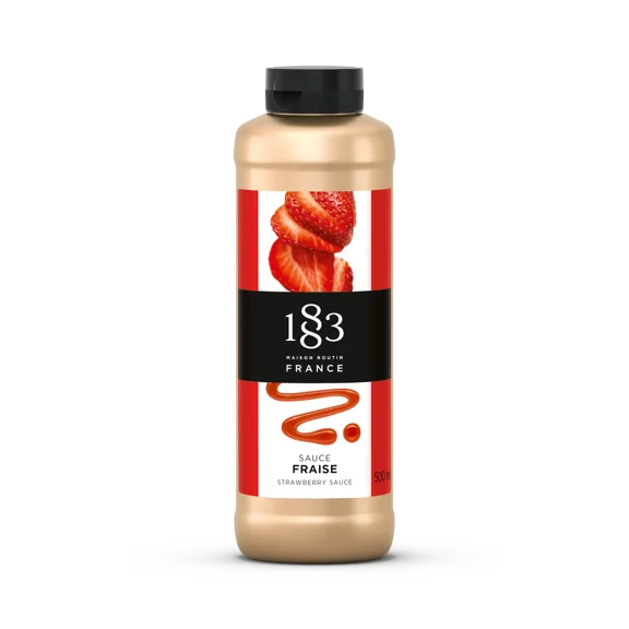 1883 Maison Routin Strawberry Sauce 500ml Bottle Authentic French Dessert Sauce Sweet & Fruity Strawberry Flavor Perfect for Ice Cream, Drinks & Pastries