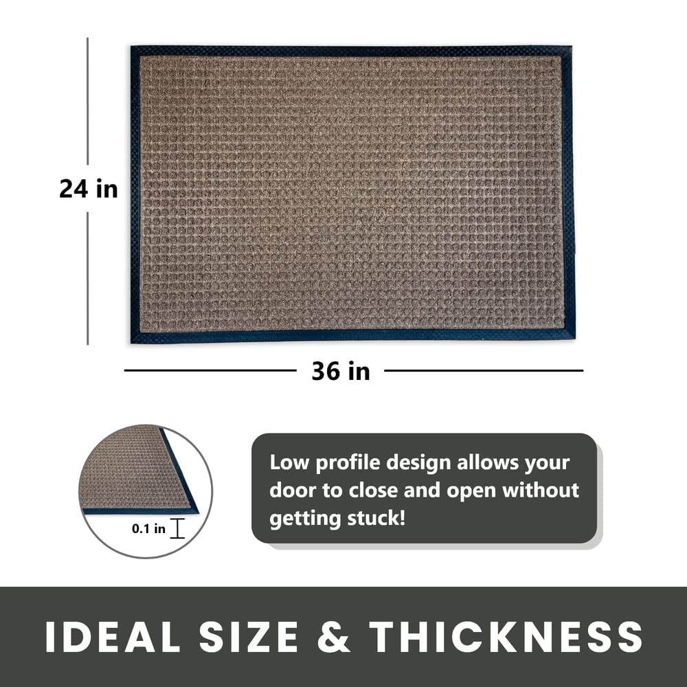 Envelor Front Door Mat Indoor Outdoor Entrance Doormat Non Slip Durable Floor Mat for Entry Mat Kitchen Rugs Home Decor Rugs Heavy Duty Mat Welcome Mat, 24 x 36 Inches, Brown