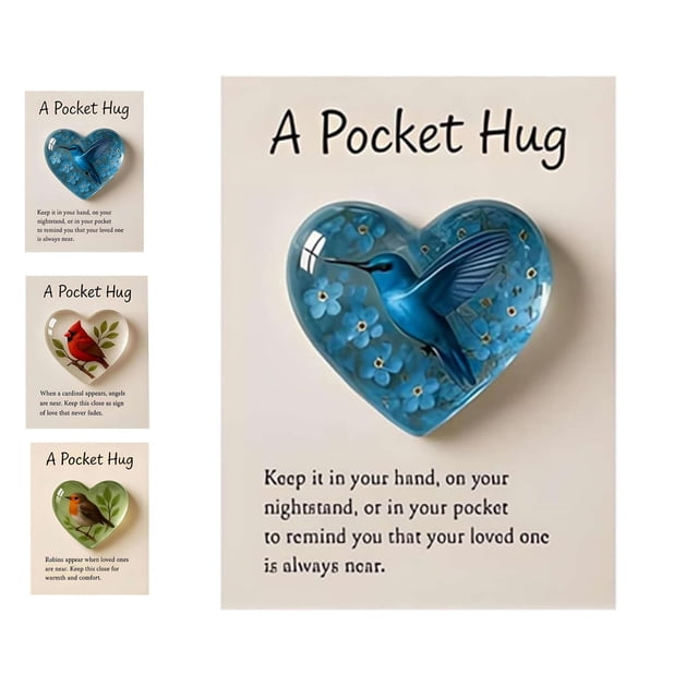 Hummingbirds Pocket Gift Card Inspirational Keepsake Message Card Small Gift for Birthday Holiday Gratitude Friendship Encouragement Greeting Card Surprise Pocket Note Birthday Holiday Card Gift Set