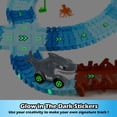 thumbnail image 3 of Juego de 264 pistas de carreras de tiburones para niños, juguetes mágicos que brillan en la oscuridad, 2 pistas de coches de tiburón, juego de pistas flexibles para bricolaje, regalo de cumpleaños par, 3 of 7