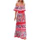 thumbnail image 1 of WILLBEST Vestido Largo Bohemio Con Hombros Descubiertos Y Estampado Floral: Elegante Vestido Largo Informal Para Mujer, Ideal Para Playa., 1 of 3