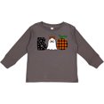 thumbnail image 3 of Inktastic Boo Halloween Ghost and Plaid Pumpkin Boys or Girls Long Sleeve Toddler T-Shirt, 3 of 5