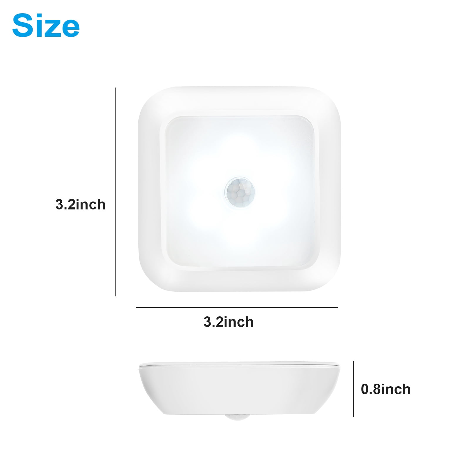 Motion Sensor Puck Lights, Wireless 6 LED Under Cabinet Lighting, Battery Powered (3Pcs, White)