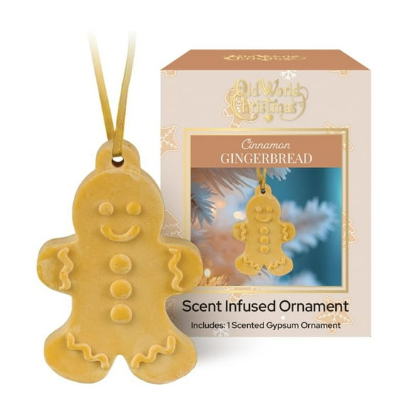 Old World Christmas Gypsum Scented Ornament for Christmas Tree, Cinnamon Gingerbread Man