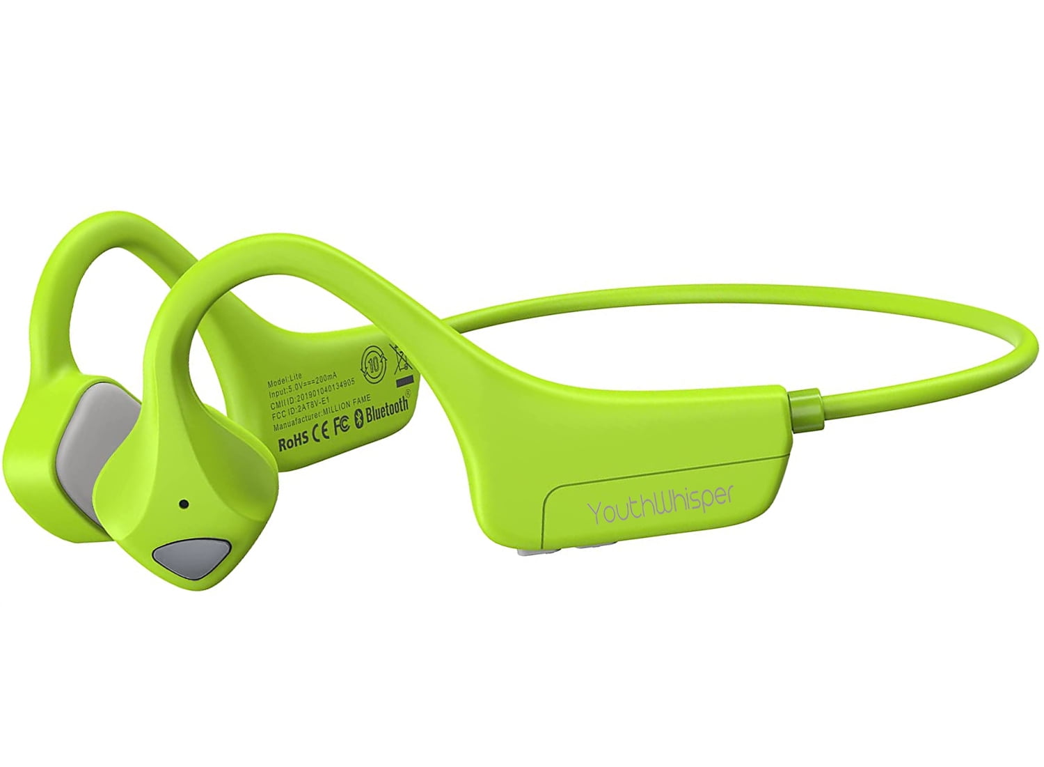 YouthWhisper Bone Conduction Headphones Bluetooth, Open Ear Wireless Headset with Mic, Sweat Resistant for Runnig Workout Hiking Running Fitness Walking