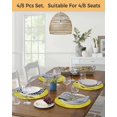 thumbnail image 5 of 13 Inch Round Placemats Set of 4, Boho Flowers Non Slip Heat Insulation PP Table Mats, Yellow Floral Vintage Bohemian Watercolor Washable Place Mats for Kitchen Dining Party Table Decor, 5 of 7