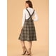 thumbnail image 5 of Falda Midi Con Tirantes Y Tartán A Cuadros Vintage Para Mujer Tela escocesa marrón XS, 5 of 6