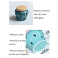 thumbnail image 5 of Mornenjoy Garlic Keeper,Ceramic Macaron Tone Garlic Jar Hollow Pumpkin Garlic Vented Storage Container Garlic Cellar Pot with Bamboo Lid (Teal green), 5 of 7