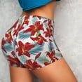 thumbnail image 4 of Lsque Lilies Flowers Pattern High Waisted Biker Shorts for Women-Tummy Control Fitness Athletic Workout Running Yoga Gym Shorts,Moisture-Wicking-, 4 of 9