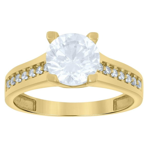10kt 10k Yellow Gold Womens Cubic-Zirconia Fashion Ring