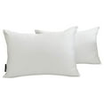 thumbnail image 1 of Funda de cojín lumbar de lujo HomeCentric, color blanco, paquete de 2, 35 x 50 cm (14" x 20"), funda de cojín rectangular lisa de satén, estilo moderno liso - Satén blanco flameado, 1 of 5