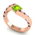 thumbnail image 2 of 1.20 T.C.W Natural Diamond Peridot & Red Ruby Gemstone Beautiful Anniversary Ring for Women Solid 18K Rose Gold Size 9 by Diamond-Capitals, 2 of 8