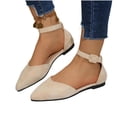 thumbnail image 5 of Wensltd Women's Flat Shoes Pointed Toe Ankle Strap Flats For Everyday Office And Casual Wear, 5 of 9