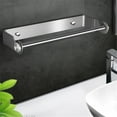 thumbnail image 1 of Distributeur de Papier Porte-Serviettes en Acier Inoxydable Gain de Place Sans Perçage Support de Rangement pour Cuisine Toilette Hôtel Argent, 1 of 9