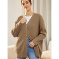 thumbnail image 2 of Cárdigan de mujer 2023 con frente abierto, botones extragrandes, suéteres ligeros, cuello en V, cárdigans sueltos, prendas de punto, 2 of 5
