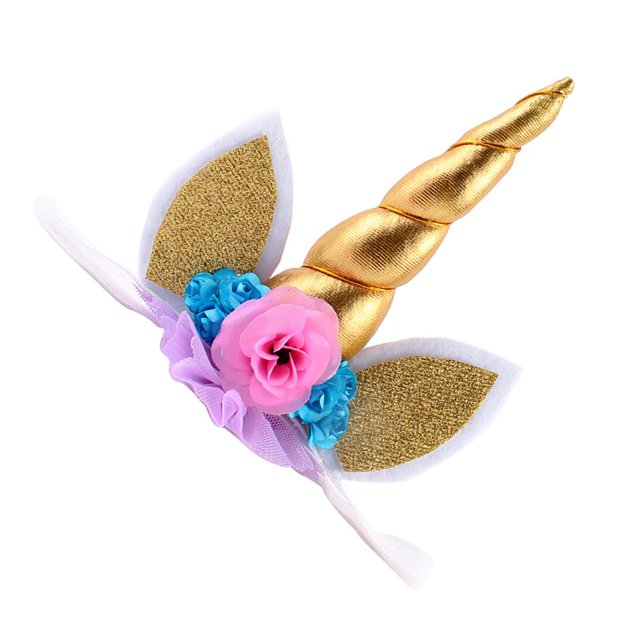 Niños Bebé Flor de Lentejues Cuerno Diademas Banda Cabello Elegante - Oro Yuyangstore Venda del pelo