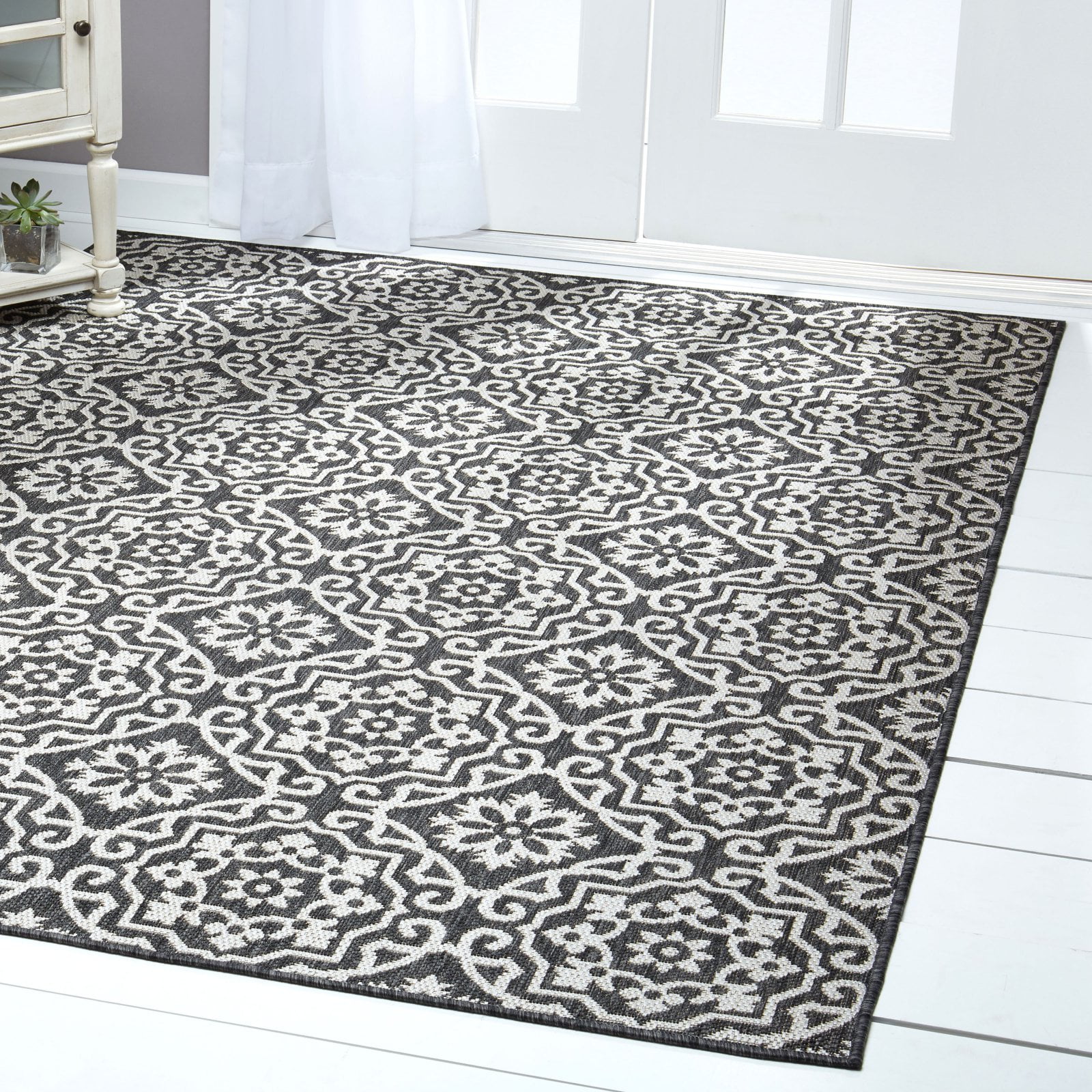rug.rug 　no2 Topanga Indoor/Outdoor Rug - Natural/Aqua – Meadow Blu
