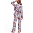 thumbnail image 3 of Fantaslook Womens Pajama Sets Button Down 2 Piece Pjs Long Sleeve Loose Floral Sleepwear with Pockets, 3 of 9