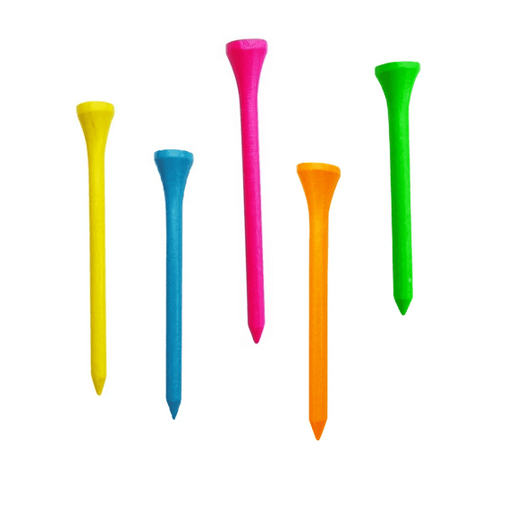 Golf Tees Etc 2 3/4" Neon Wooden Wood Tees - 100 Count (Assorted Colors)