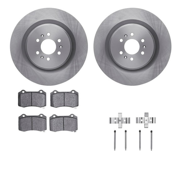 Dynamic Friction Company Rear Brake Rotors with Ultimate Duty Performance Brake Pads includes Hardware 6412-46019