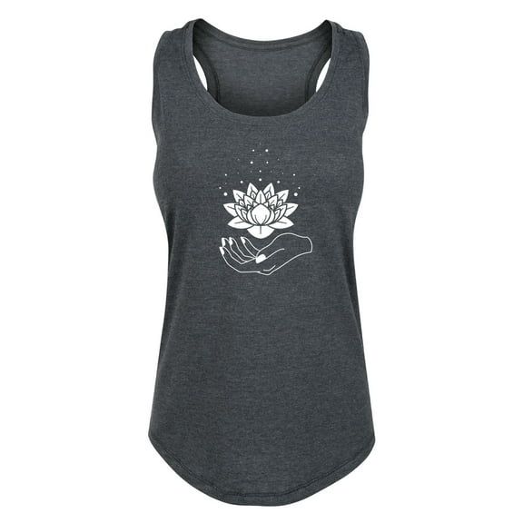 Instant Message - Hand Holding Lotus - Women's Racerback Tank
