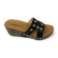 thumbnail image 3 of Victoria K Women's Circular Rhinestones Cork Wedge Sandals, 3 of 4