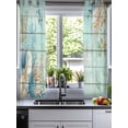 thumbnail image 2 of Teal Beach Coastal Sheer Curtains 54 Inch Length 2 Panels Set for Living Room/Bedroom, Summer Nautical Coral Shell Botanical Vintage Kitchen Curtains Grommet Curtains Window Treatments 42"x54"x2, 2 of 7