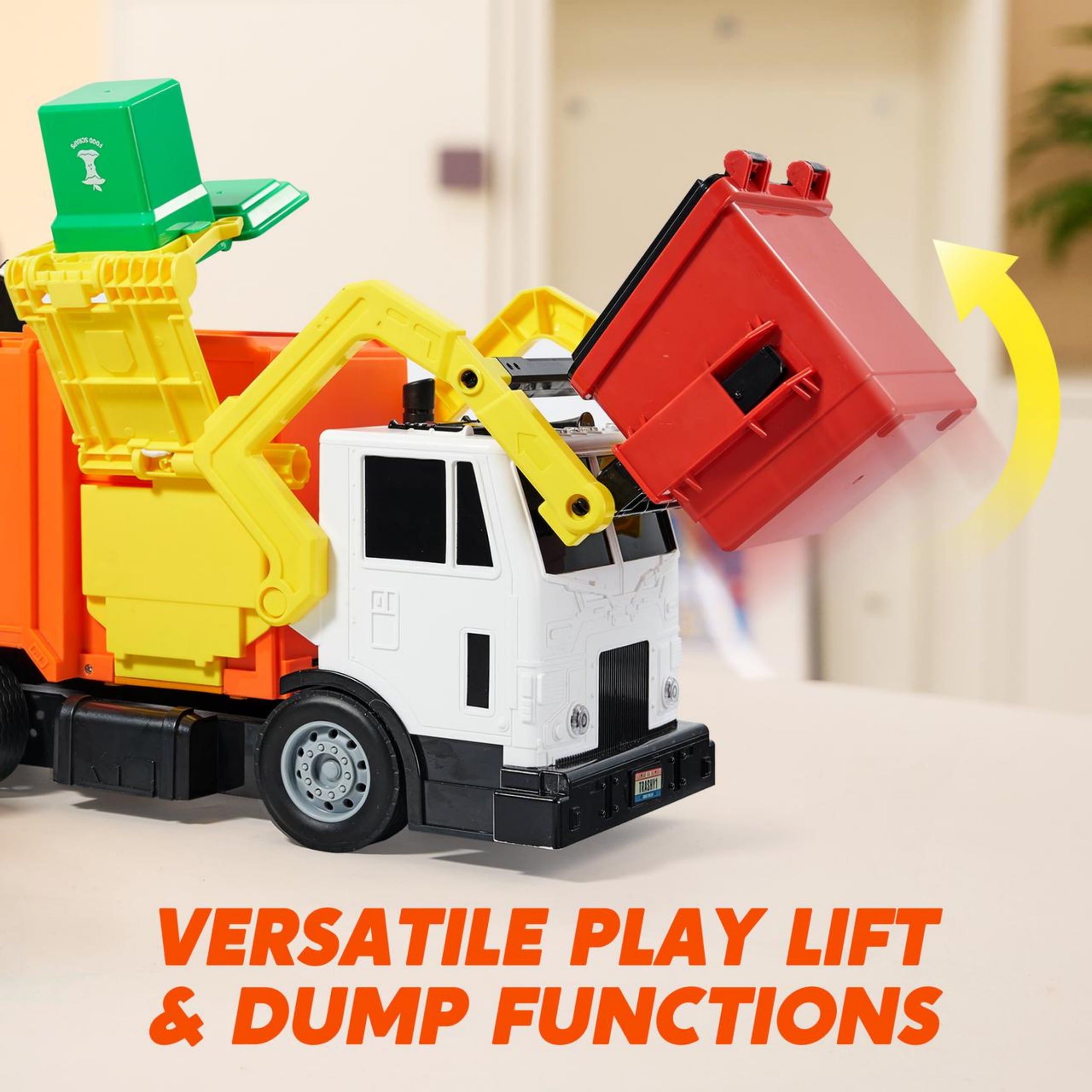 Joyfy 16" Lights and Sounds Large Garbage Truck Toys for Boys, Realistic Trash Truck Toy with Trash Can Lifter and Dumping Function, Toy Truck Christmas Girthday Gift for Boy Age 2 3 4 5 Years Old