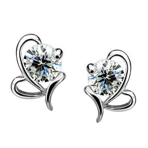 DESIGNICE 2026 New Small Hoop Earrings for Women Lovely Heart Shape Sterling Silver Stud Earrings 925 Sterling Silver Zircon Ear Stud Earrings