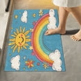 thumbnail image 2 of Yayeee Bath Rug for Bathroom Floor Non Slip Contour Fluffy Soft Absorbent Mat, 20"x24", Rainbow with Stars, 2 of 7