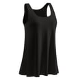 thumbnail image 6 of Gsakboxl Womens Tops Women Built-In Bra Flowy Pleated Sling Tank Top Elegant Loose Sleeveless Camisole Lightweight Breathable Summer Daily Dating Layering Vest Black L, 6 of 6