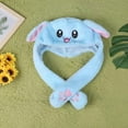 thumbnail image 3 of Animal Hat with Ears Moving Jumping Pop Up Beating Hat Plush Holiday Cosplay Dress Up Funny Gift for Kids(Light Up Blue Rabbit), 3 of 7