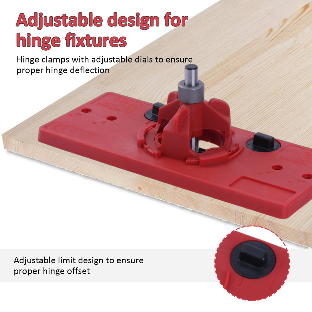Zeiwohndc 35mm Hinge Boring Jig Woodworking Hole Drilling Guide Locator Hole Opener Set