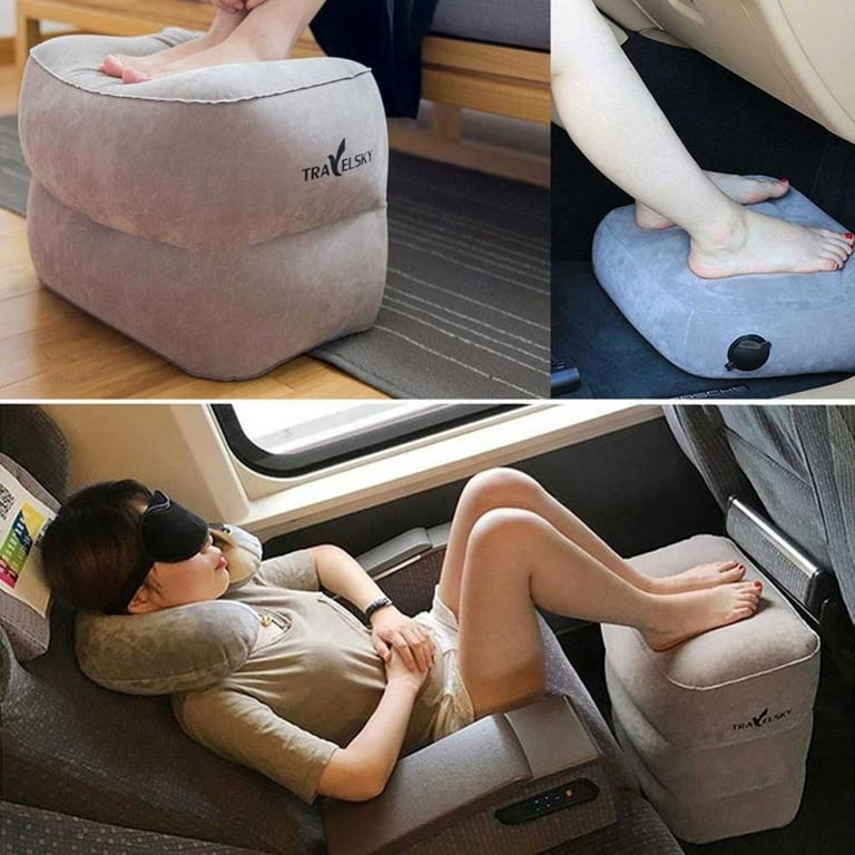 Inflatable travel hotsell footrest pillow