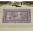 thumbnail image 1 of Ethnic Decorative Rug, Moroccan and Spanish Tiles Inspired Folkloric Cultural Ornaments as Squares, Quality Carpet for Bedroom Dorm and Living Room, 6 Sizes, Rose and Dark Mauve, by Ambesonne, 1 of 1