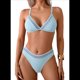thumbnail image 1 of Conjunto de Bikini de Dos Piezas para Mujer, Traje de Baño de Cintura Baja con Escote en V, con Control de Abdomen, Ropa de Playa 2025, Azul Hielo, Talla M, 1 of 6