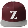 thumbnail image 2 of Daxton Classic Snapback Hat 3D Capital Alphabet Letters Flat Bill Visor Cap, Burgundy Light Grey Hat White Letter Z, 2 of 3