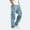 Blue, variant on Men Casual Multiple Pockets Outdoor Straight Type Fitness Pants Cargo Pants Trousers