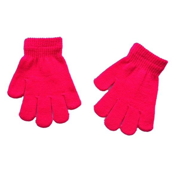 Qarigey 1 par de guantes para niños, calentador de manos para exteriores de estilo sencillo, cubiertas para calentar manos para niños y niñas, guante guantes y mitones Rosa roja Qarigey AP009862-03