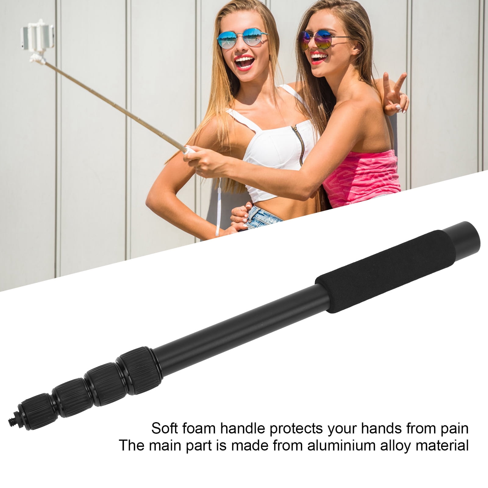 Mic Boom Arm Portable Soft Foam Handle Easy Operation Aluminium Alloy High Durability Extension Arm5 Section