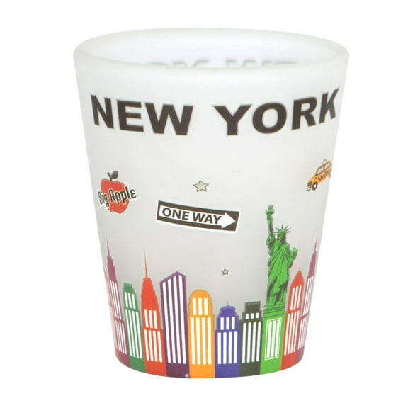 New York City Shot Glass Color Skyline [Frosted]