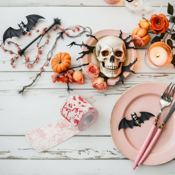 OUNONA 1Set Colored Toilet Roll Red for Spooky