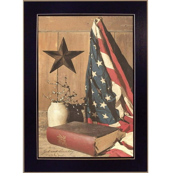 God and Country By Billy Jacobs Printed Wall Art Wood Multi-Color