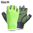 thumbnail image 2 of Green gloves, riding gloves, men's and women's summer half finger sunscreen ice silk gloves, 2 of 6