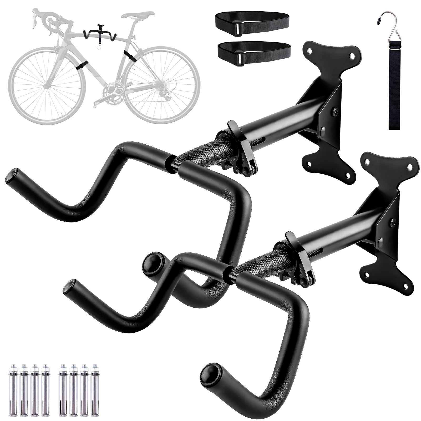 DIY Foldable Bike Wall Mount Vertical Bike Rack 2 Pack Black Supports up to 100lbs Walmart