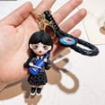 thumbnail image 1 of Wednesday Addams Acrylic Keychain Animated Addams Family Figure Pendant Keyring Gift For Fans Decoration Wholesale, 1 of 6