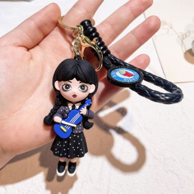 Wednesday Addams Acrylic Keychain Animated Addams Family Figure Pendant Keyring Gift For Fans Decoration Wholesale
