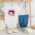 thumbnail image 3 of Betty Boop Eat Ya Heart Out XOXO Bodysuit Jumper Girls Infant Baby Brisco Brands NB, 3 of 6
