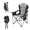 Black Gray, variant on Blazezo Heavy Duty Camping Chair 500LBS Capacity, Oversized Folding Outdoor Chair with Cooler Bag & Storage Pockets, Portable Collapsible Lawn Chairs for Adults